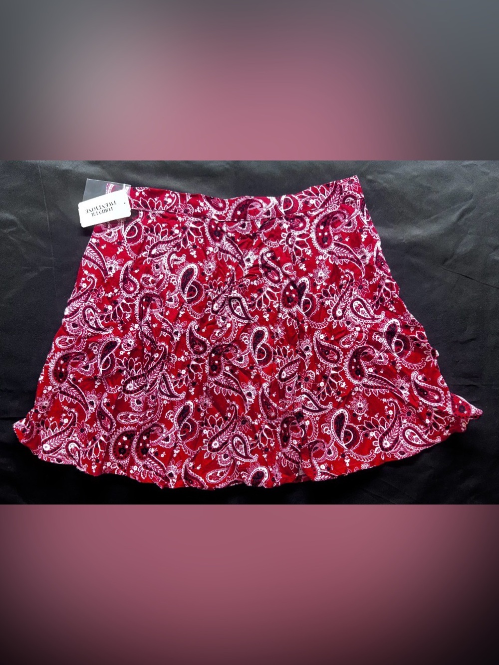#B-9 Red Paisley Mini Skirt - Forever 21